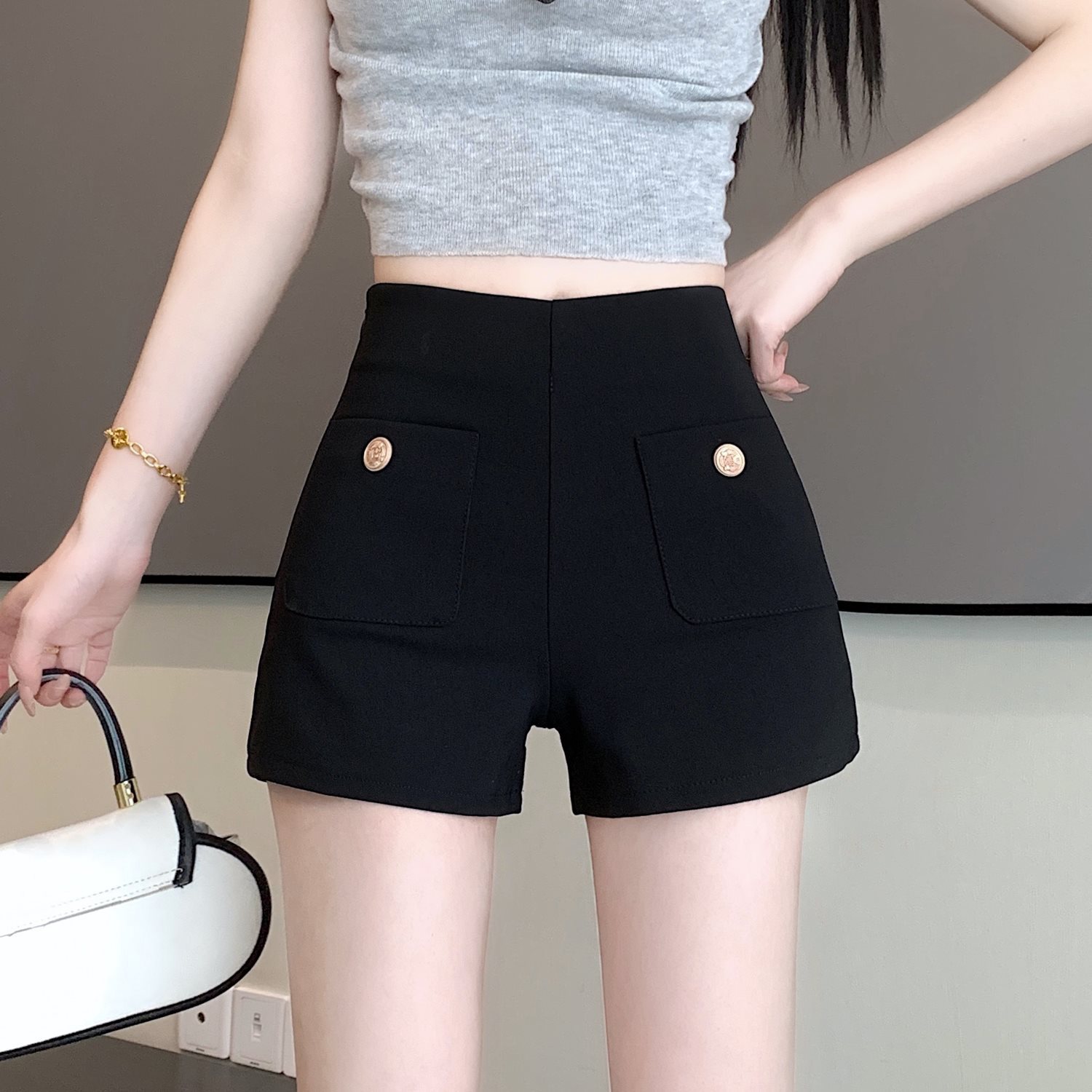 外穿休闲裤夏季2024小个子年打底显瘦西装短裤女高腰a字薄款新款