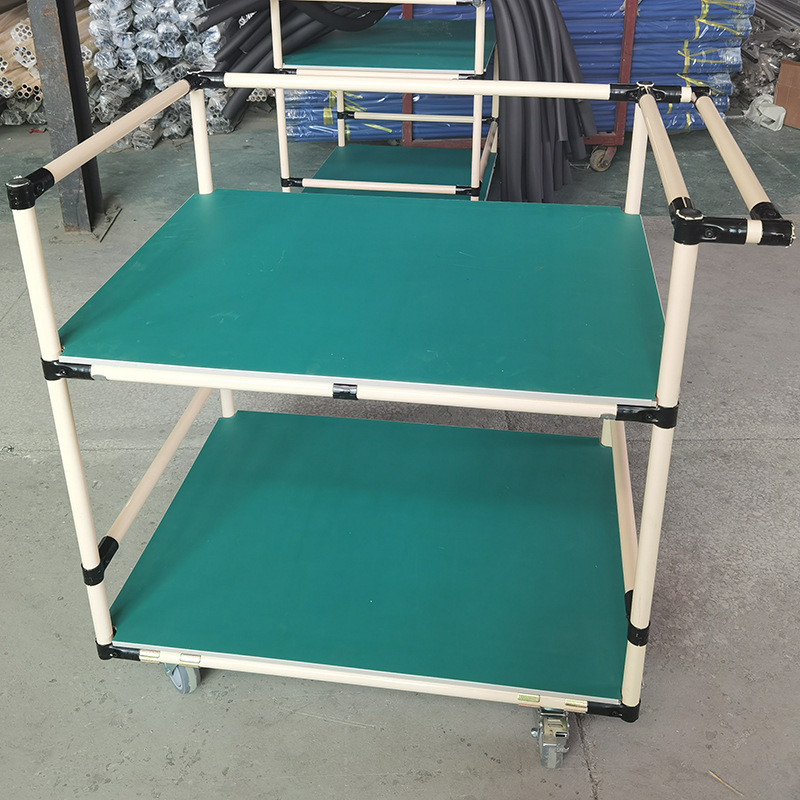 车间工装精益管周转车防静电推车电商多层可调节带轮货架移动06199