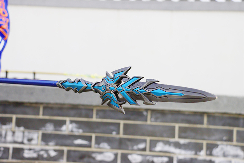 斗罗周边 大号唐三蓝银霸王枪合金模型1米35蓝银霸皇枪摆件135cm