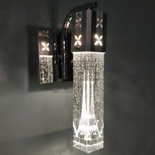轻奢简约新款LED水晶壁灯气泡水晶柱床头灯客厅壁灯汽泡柱镜前灯