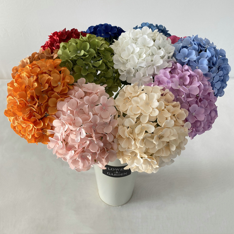 Brushed Cloth Single Mengchen Hydrangea Wedding Celebration Decoration Wedding Hall Flower Arrangement Single Photography Props Simulated Pincushion