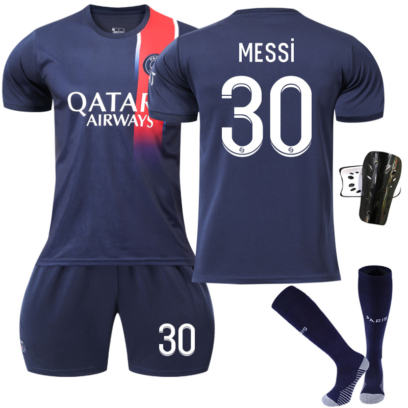 2324新款巴黎主场30梅西10内马尔7姆巴佩足球服套装带袜子球衣
