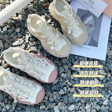 白鹿同款骆驼丑萌鞋2024夏季女鞋徒步鞋登山鞋运动鞋时尚韩版潮流