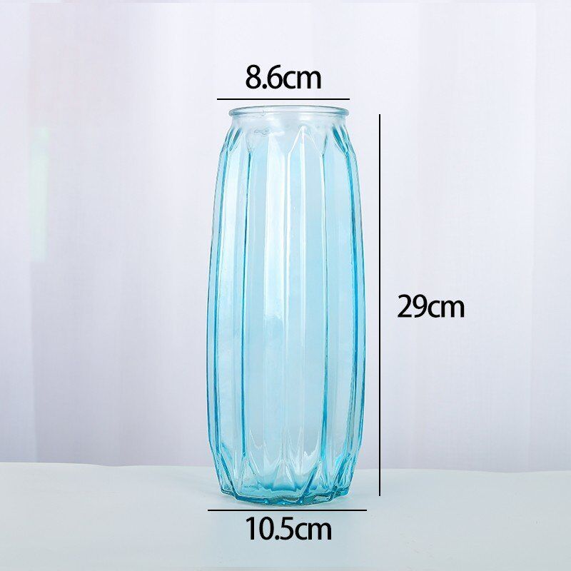 Nordic Lucky Bamboo Vase 30cm Vertical Edge Glass Vase Color Transparent Simple Glass Decorative Household Vases