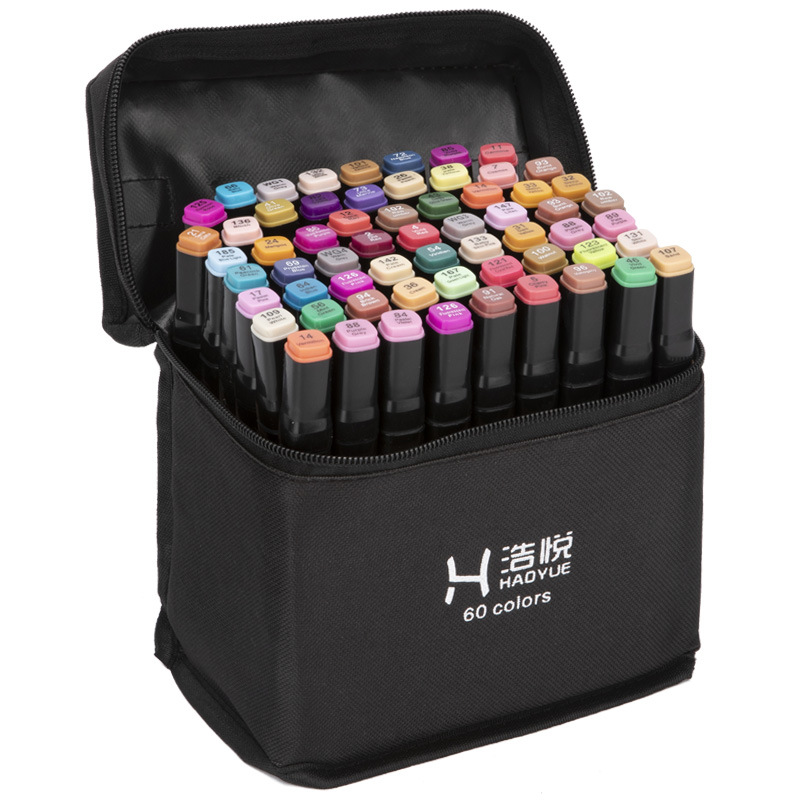 Double head oil marker set children's marker 24 color 48 color 80 color watercolor pen color set wholesale Item Picture