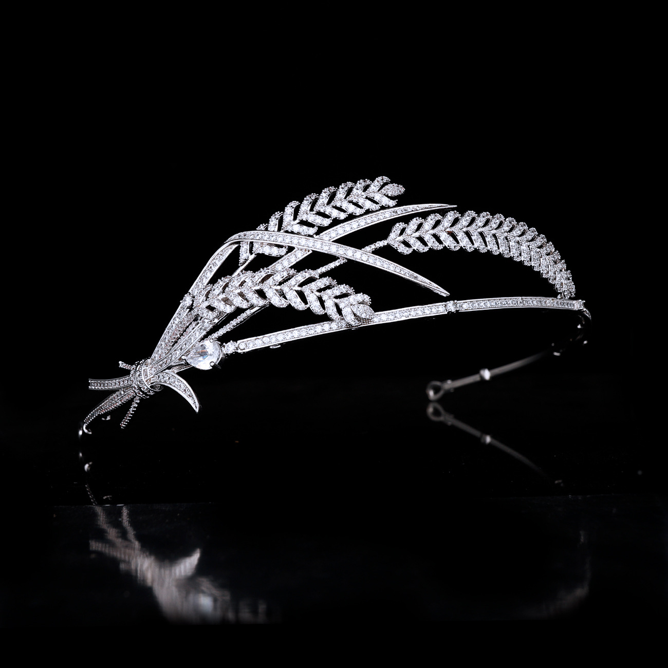 新款欧美大牌明星同款婚礼头饰新娘结婚锆石皇冠女神发饰麦穗王冠