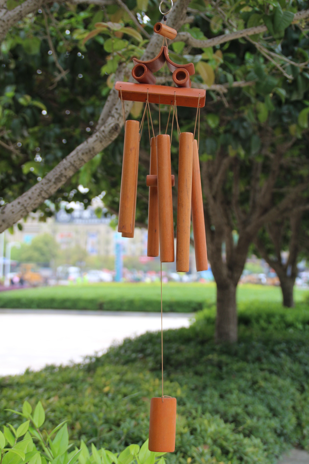 批发个性鱼眼竹木风铃 创意工艺挂饰竹简风铃 民族中式风铃