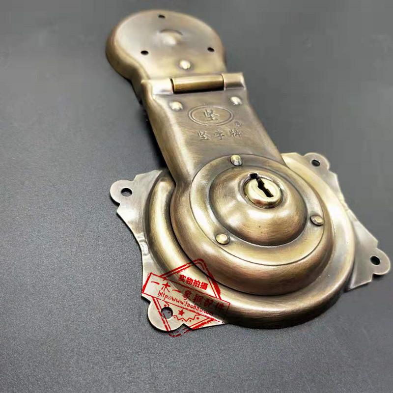 新品樟木箱铜配件传统老式箱锁箱扣明清中式仿古纯铜锁扣搭扣锁鼻