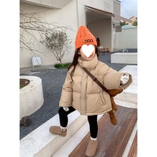 小孩棉袄女2023韩范冬季童羽绒洋气新款加厚中童羽绒面包服外套潮