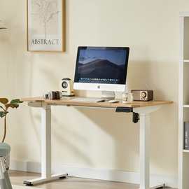 实木电动升降桌电竞桌橡胶木双电机智能工作台家用学习桌办公书桌
