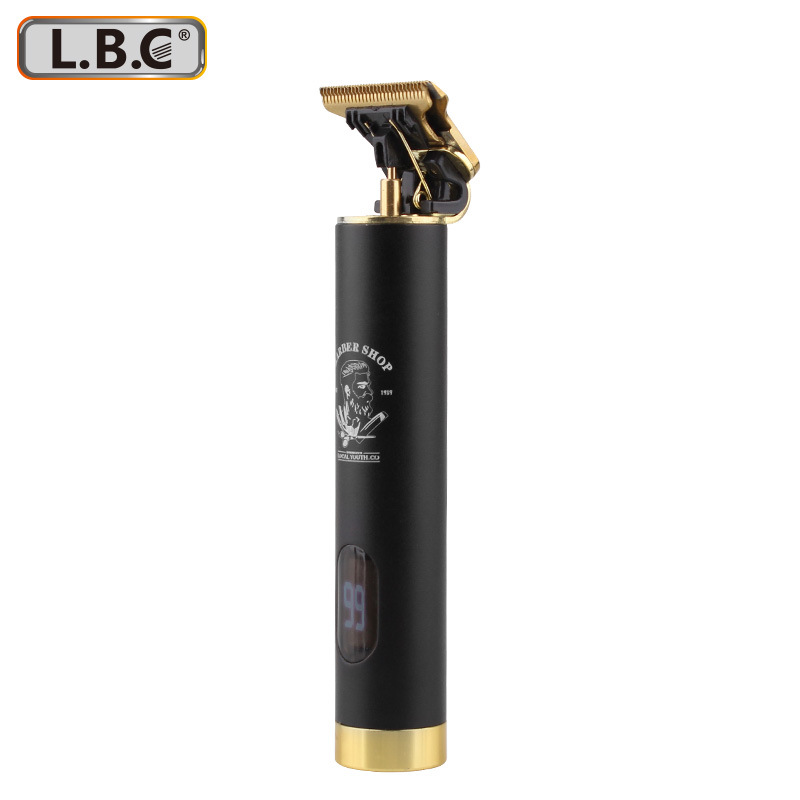 Cross-Border Retro Oil Head Digital Display LCD Hair Clipper T-Type Usb Charging Electrical Hair Cutter Carving Bald Hair Salon Electric Clipper