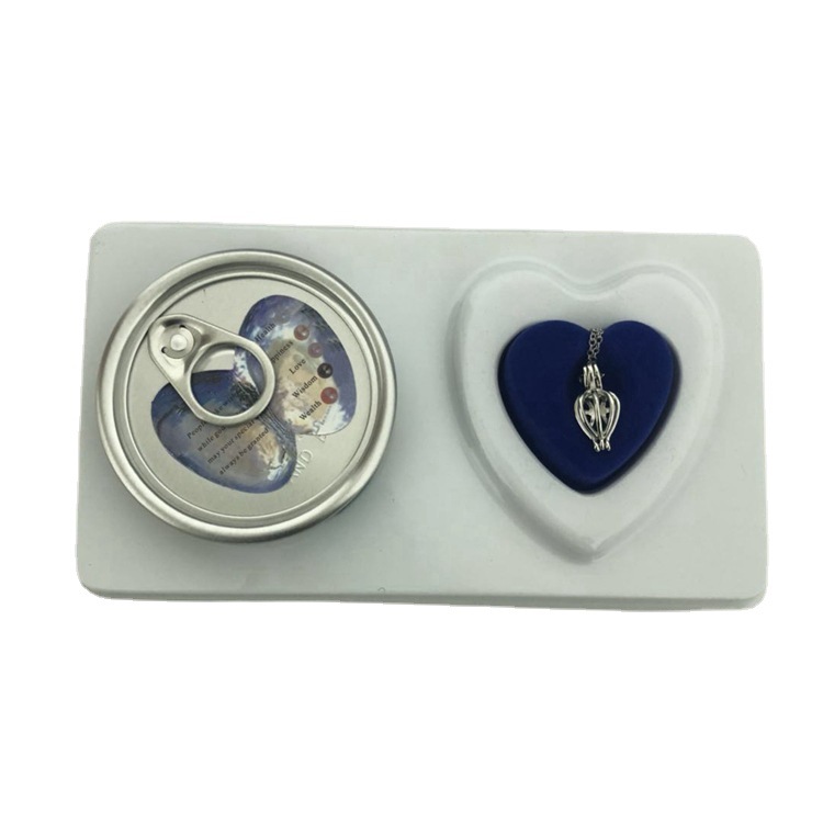 Foreign Trade Wish Canned Small Anodonta a Mussel a Bead Freshwater Pearl Wishing Bead Canned Gift Box Cage Pendant Set