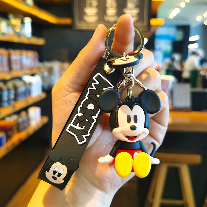 Cartoon Anime Mickey Minnie Doll Keychain Stitch Doll Key Chain Pendant Ornaments for Couple Car Accessories