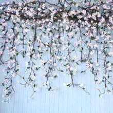仿真玉兰花塑料藤蔓客厅室内水管道空调装饰花藤假花藤条墙面壁挂