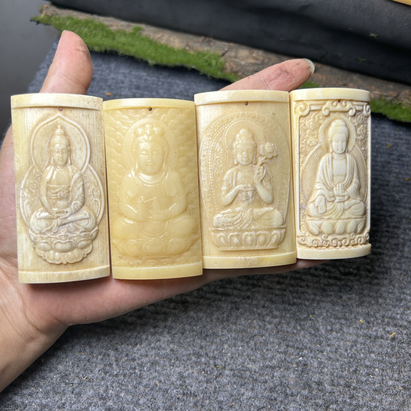 处理尾货 天然牛骨牌子原色 可以做吊牌挂牌子 车挂 图案多样可选