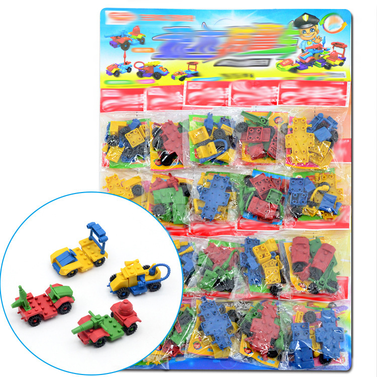 儿童益智特警消防积木拼插拼装模型男孩学生学校流行吊板玩具批发