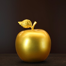 纯黄铜彩绘 创意铜器铜苹果 仿真苹果家居礼品摆件圣诞平安夜礼物