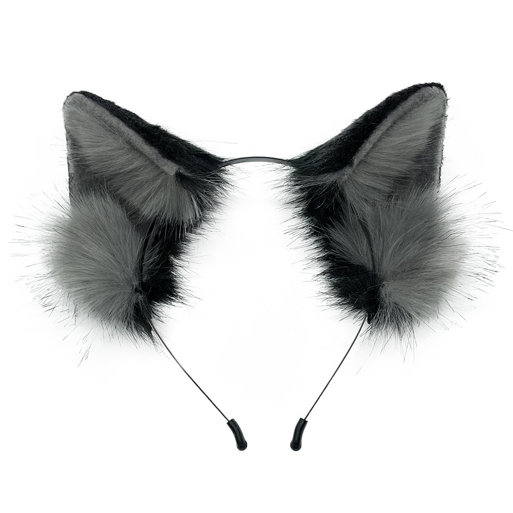 新款二次元仿真兽耳狐狸耳朵发箍日系手作发夹毛绒cos道具头饰