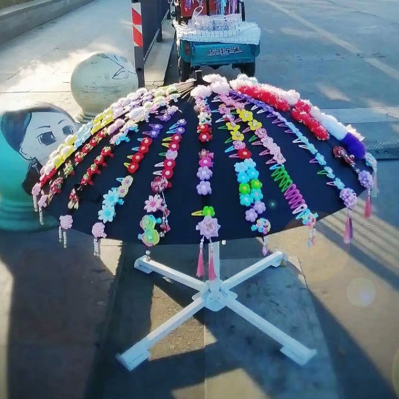 地推伞网红扫码小礼品微商发夹发卡16骨发饰摆摊雨伞摆摊一件代发