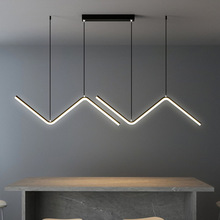 北欧餐厅灯长条设计师样板房创意几何线条吊灯现代简约饭厅餐桌灯
