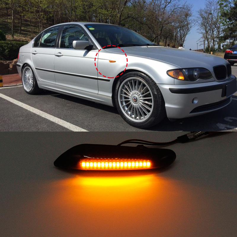 mihaz适用宝马侧边灯汽车超亮黄光led叶子板转向灯侧边警示日行灯