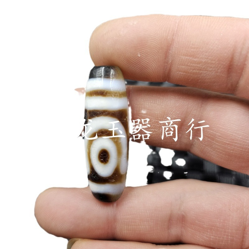 扁形深透玛瑙三眼天珠玉石散珠两眼四眼路路通手链项链饰品配件珠
