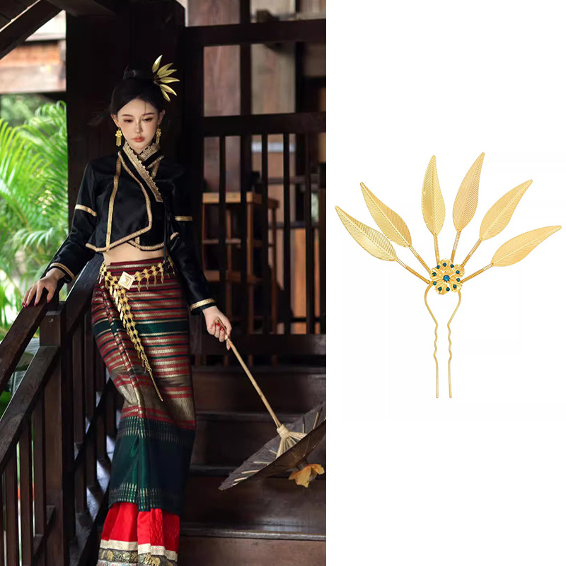 傣族民族风发簪民族舞表演头饰云南丽江旅游饰品西双版纳写真发饰