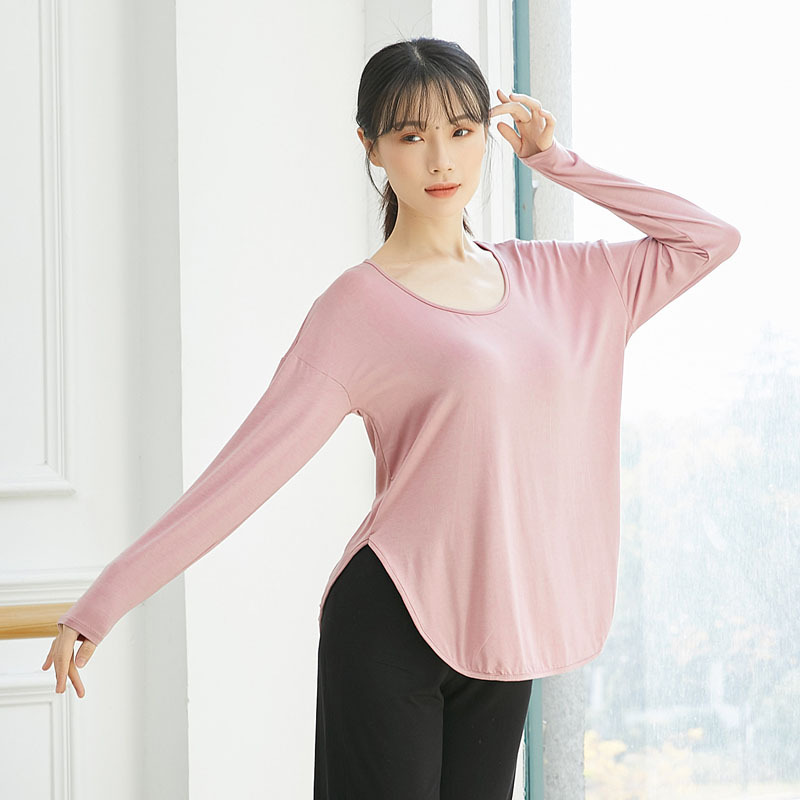 舞蹈服女练功服修身长袖上衣新款现代舞中国舞形体演出服瑜伽服装