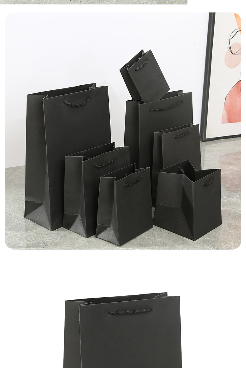 厂家直供黑色牛皮纸袋 服装礼品袋饰品袋纸袋 纸质包装盒现货批发