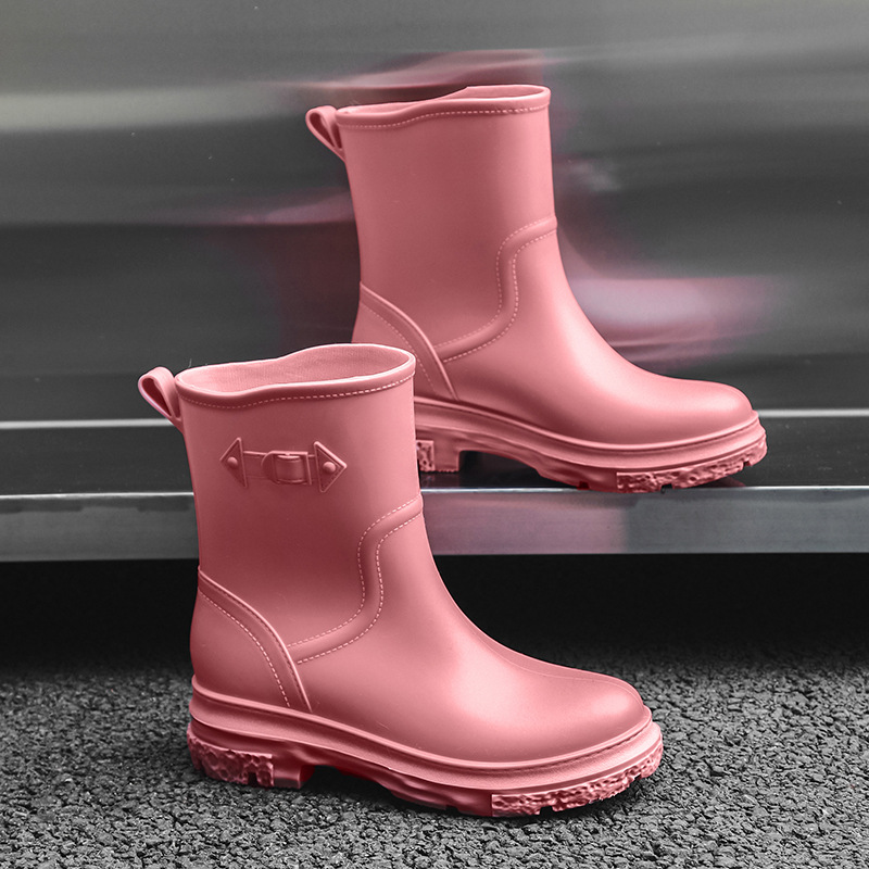 2023 New Arrival Jundeng Low Tube Women's Casual Rain Boots Thickened Korean Style Fashion Waterproof and Hard-Wearing Women's Rain Boots