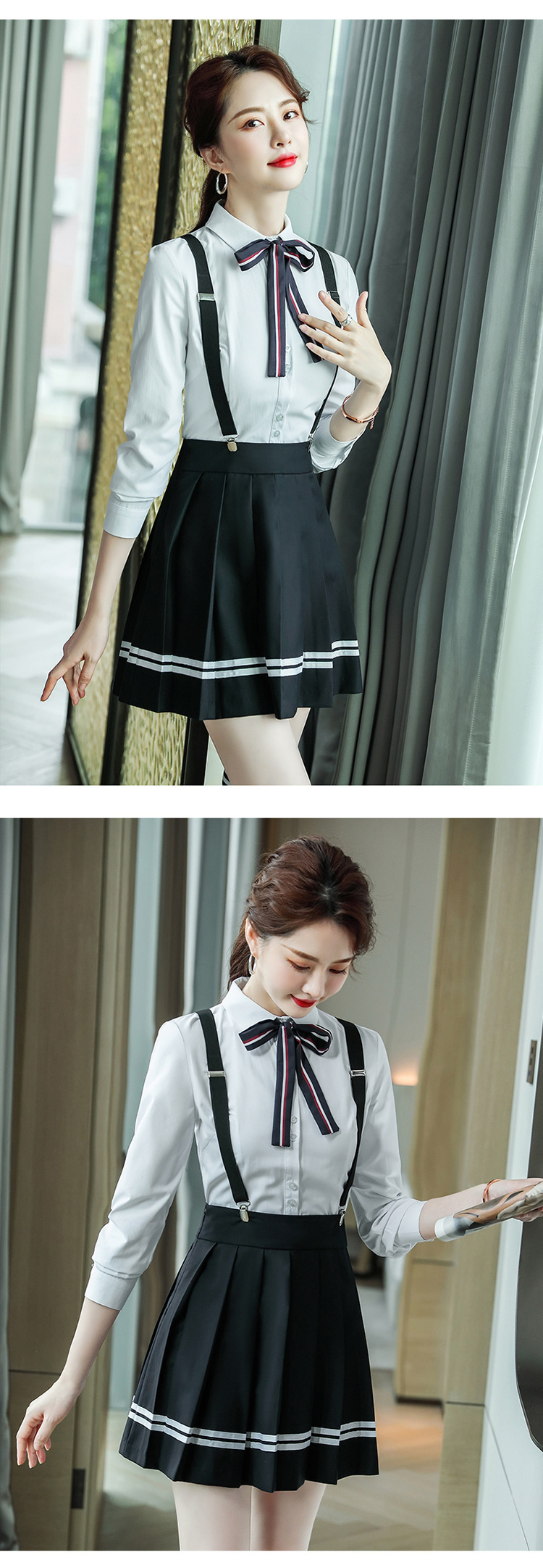 幼儿园老师工作服春秋幼师园服jk制服学院风衬衫套装女教师职业装