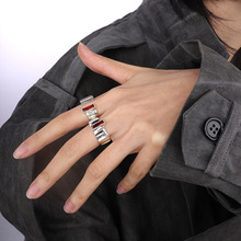 个性不规则红色锆石戒指女ins小众设计感暗黑复古红钻戒指高级感