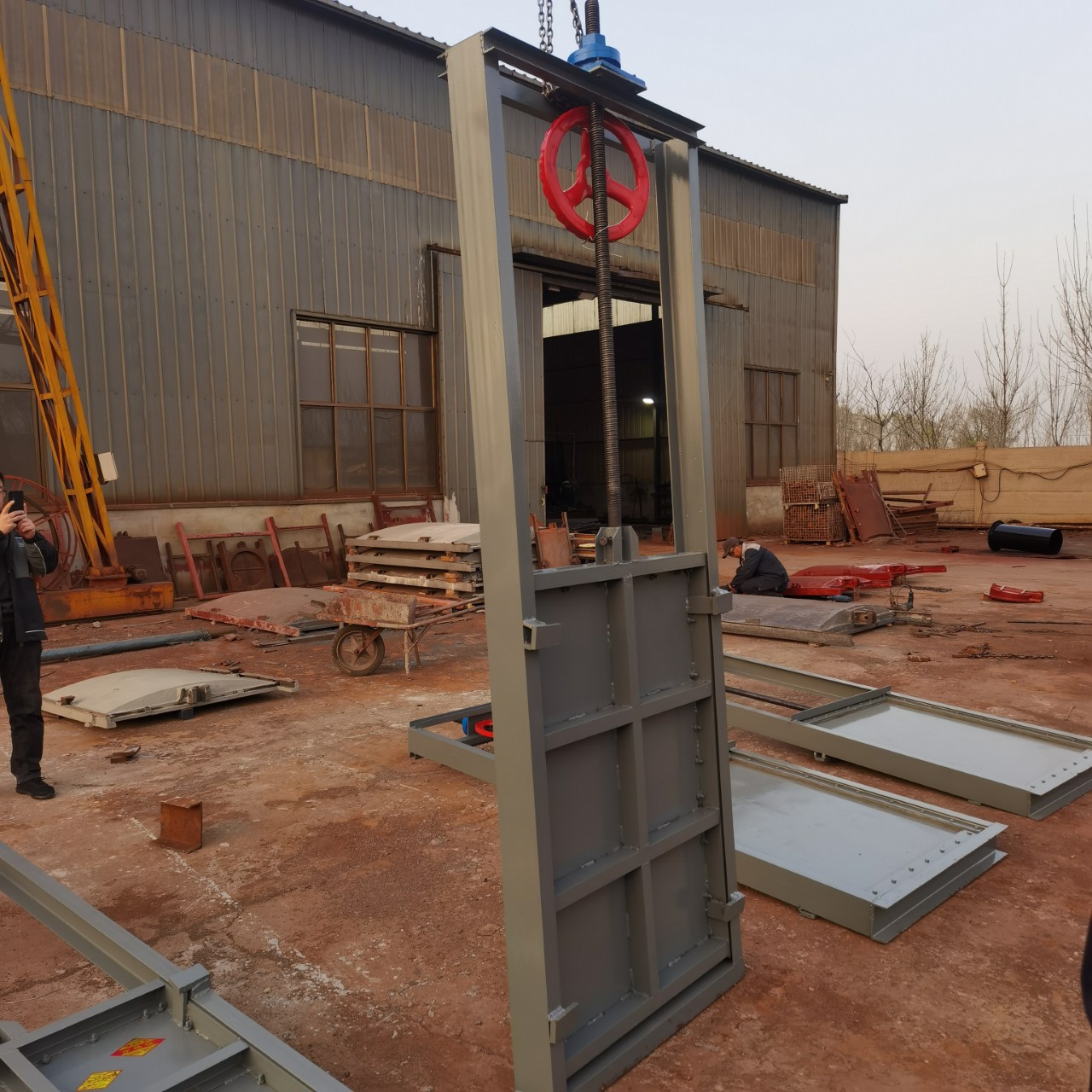 污水厂渠道闸门进水闸插板闸门手动手轮启闭机单向止水钢制闸门