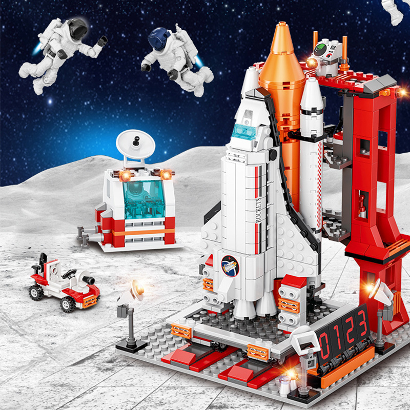 兼容乐高航空系列太空人神舟飞船小颗粒积木拼装益智男孩玩具跨境