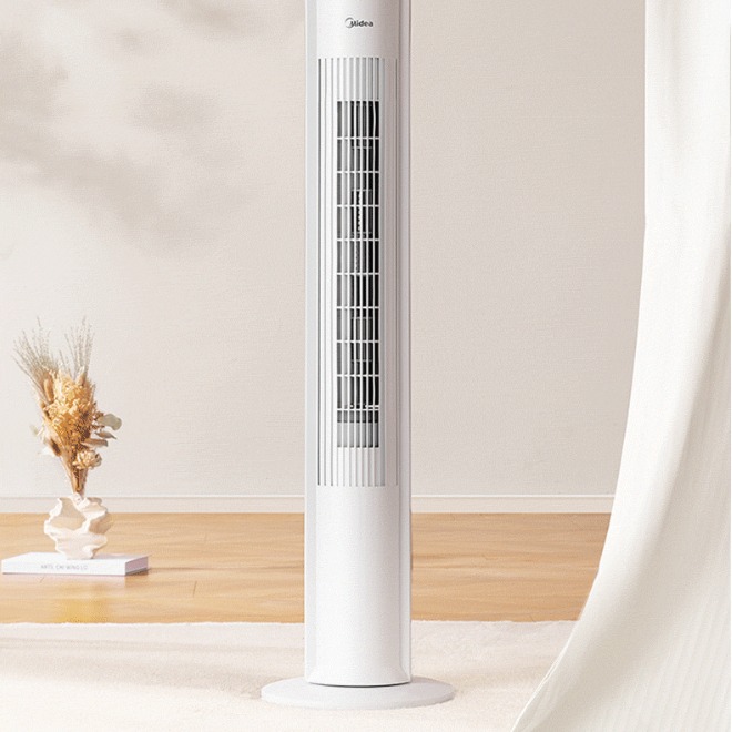 美的塔扇无叶风扇家用立式大风摇头轻音定时卧室落地扇zah09ms