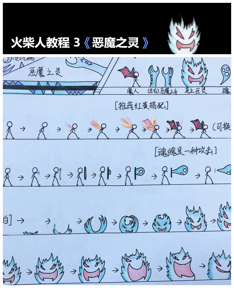 一件代发手翻书连环画纸手绘火柴人格斗打斗纸上翻页动画书翻纸画