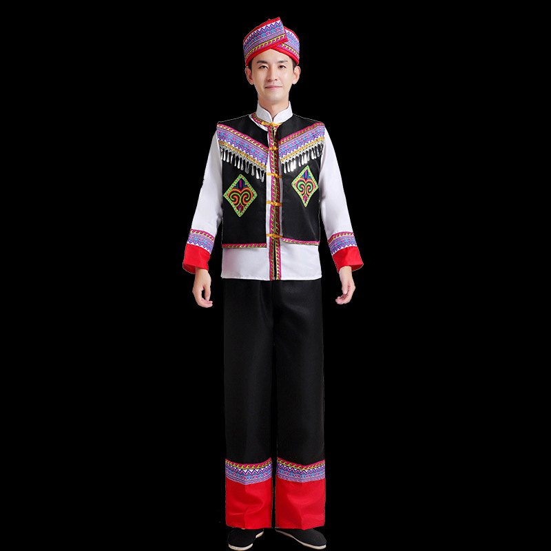 56个名族传统独龙族服装成人男士舞台少数民族特色表演服舞蹈服演