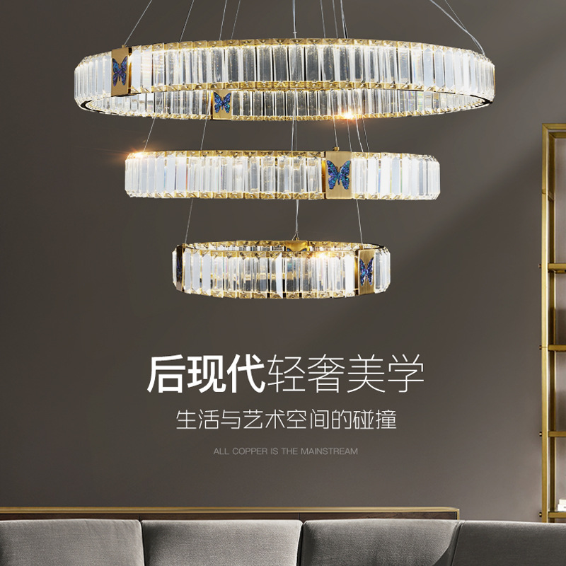 Light Luxury Chandelier Simple Modern Atmosphere Lamp in the Living Room Creative Nordic Lamps Bedroom Dining Room Chandelier Stairs Crystal Lamp