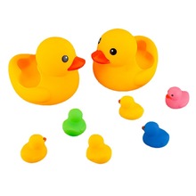 小黄鸭儿童沐浴戏水捏捏叫搪胶玩具 可爱发声鸭子宝宝洗澡玩具