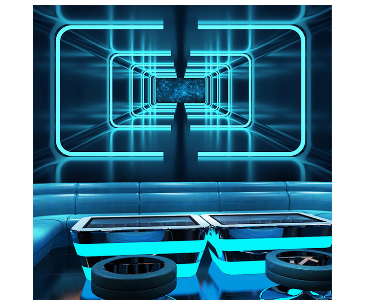 3d立体科技感装修背景墙纸公司前台办公室网吧ktv太空舱主题壁纸