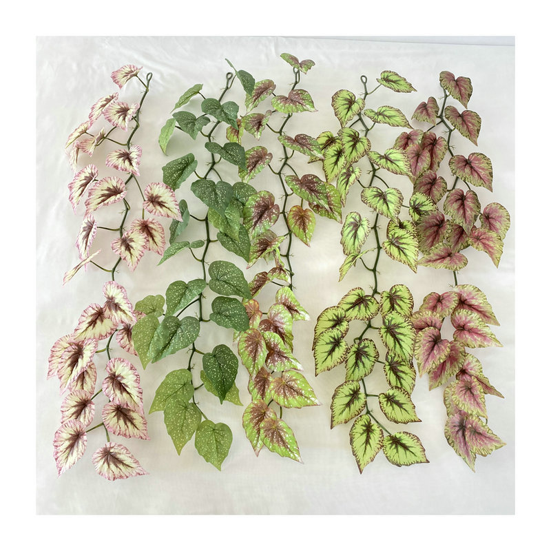 1.2 M Tip Begonia Wall Hanging Rattan Plant Wall Ceiling Courtyard Landscaping Decoration Wall Hanging Vine Simulation Green Leaves