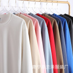 定制320g圆领华棉卫衣 落肩光板上衣印字印图批发 工作服印制logo