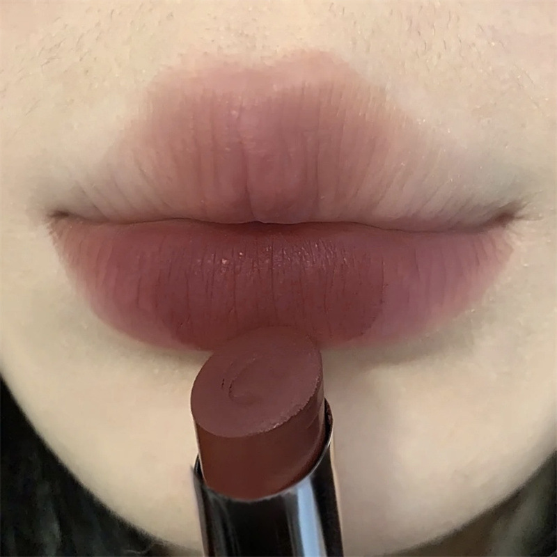 I Found the Retro Red Brown That Doesn't Pick People! Small Thin Tube Lipstick Matte Velvet Matte Color Rendering Lip Lacquer Female Daily