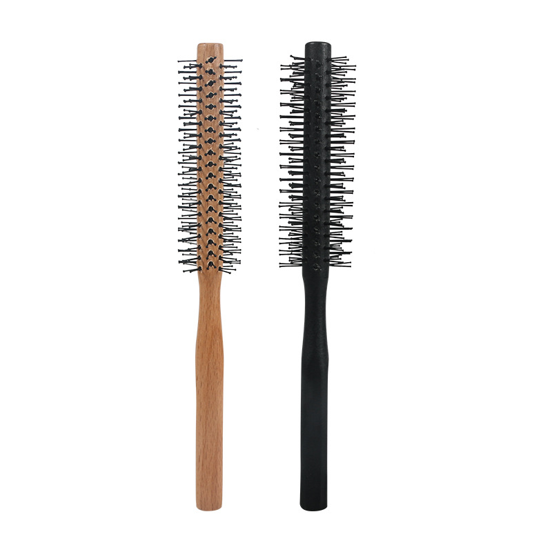 small curly hair comb household bangs inner buckle wooden comb roller round comb men‘s oil head fluffy hair comb