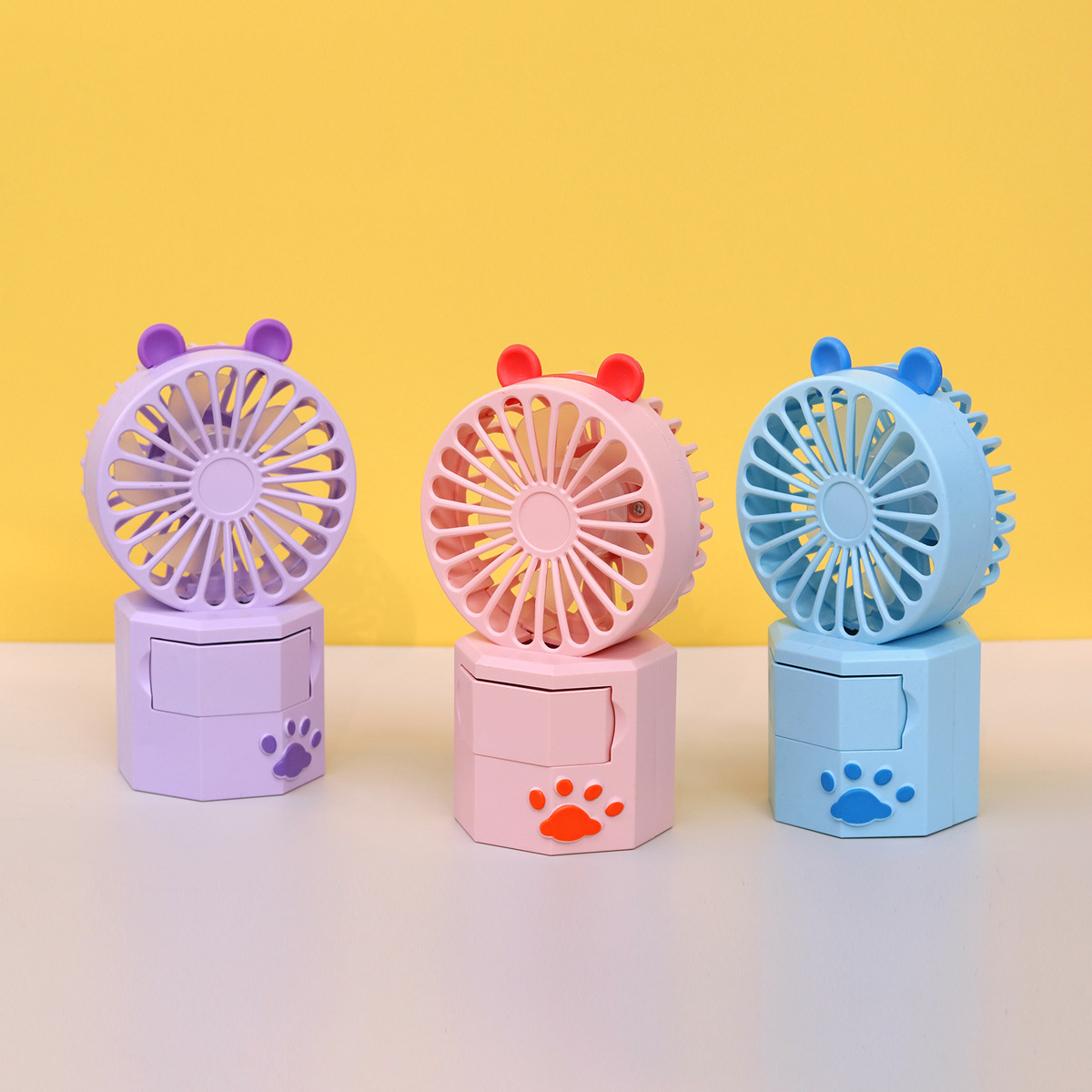Candy Color Mini Fan Cute Pet Drawer Desktop Little Fan USB Charging Portable Children Gift Fan