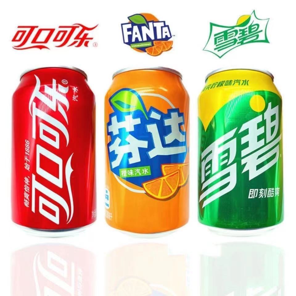 可口可乐汽水330ml*24罐整件雪碧芬达批发碳酸饮料汽水混合代发