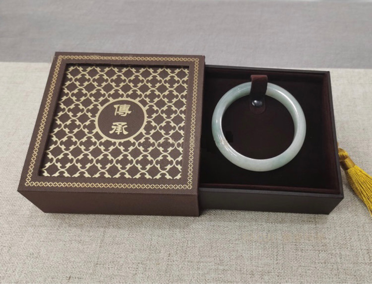 高档复古法传承手镯盒玉器盒抽屉胶盒玉石翡翠佛珠手串首饰盒流苏