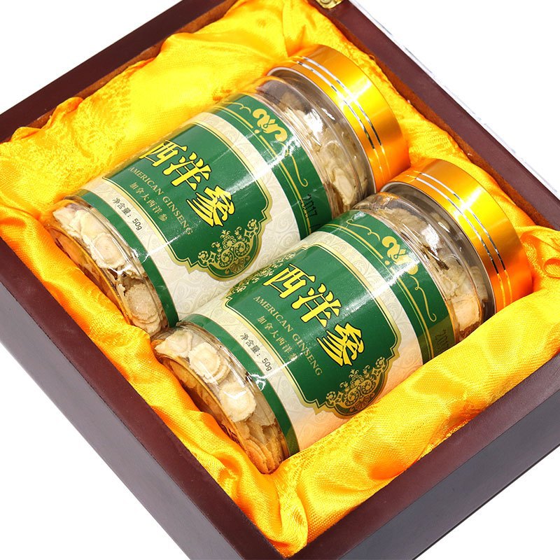 正宗西洋参切片礼盒正宗花旗参含片西洋参片非同仁礼盒装送礼100g