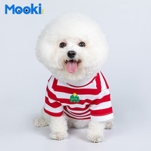 MOOKIPET宠物圣诞红条加绒T恤猫咪圣诞衣服比熊法斗圣诞衣服保暖
