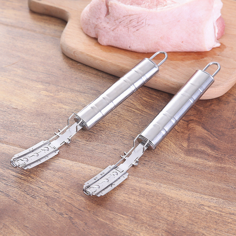 剃猪毛神器送刀片不锈钢刮猪皮毛刀去猪头拔猪脚毛器动物燃毛工具